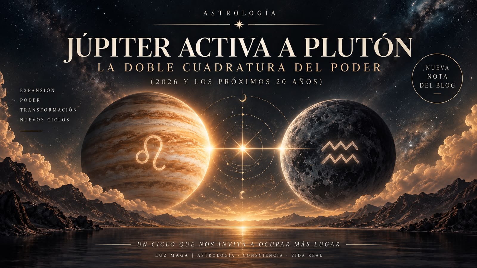 Júpiter activa a Plutón: la doble cuadratura del poder (2026 y los próximos 20 años)